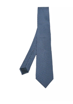 Lanvin Pre-Owned geometric-print silk tie - Blue