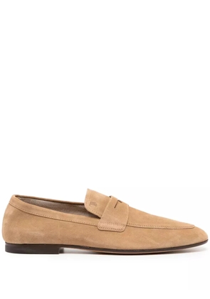 Tod's penny-slot suede loafers - Brown