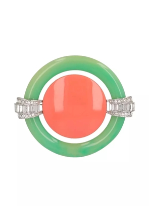 Kenneth Jay Lane Vintage circle brooch - Green
