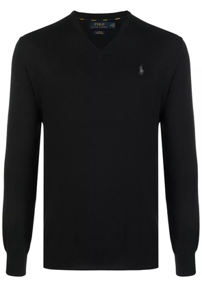 Polo Ralph Lauren logo embroidered cotton jumper - Black