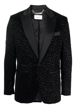 Philipp Plein Lord Fit flocked velvet blazer - Black