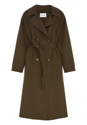 Yves Salomon belted-waist coat - Green