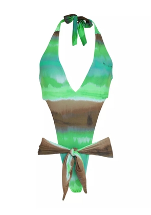 Amir Slama tie-dye swimsuit - Green