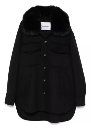 Ava Adore faux fur-collar coat - Black