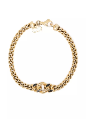 Christian Dior Pre-Owned 1990s rhinestone-embellished chain bracelet - Gold