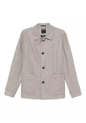 Zegna button-up textured jacket - Neutrals