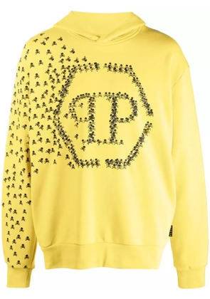 Philipp Plein Skull and Bones cotton hoodie - Yellow