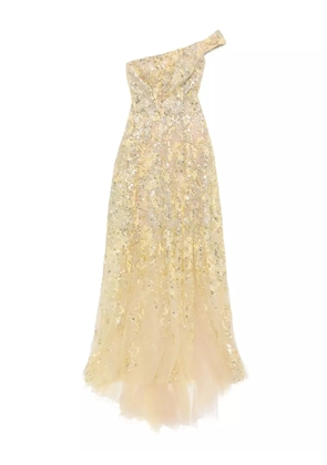 Saiid Kobeisy off-shoulder embroidered dress - Yellow