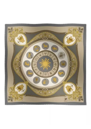 Elios Milano zodiac-print silk scarf - Brown