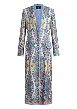 ETRO paisley-print duster coat - White