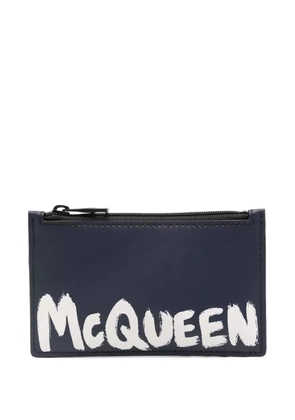 Alexander McQueen logo-print wallet - Blue