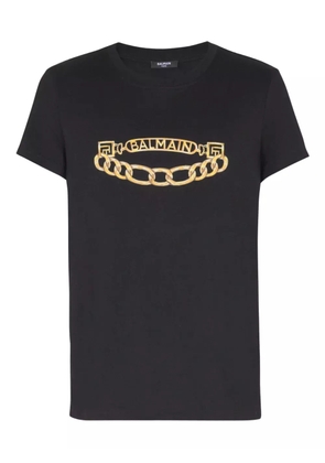 Balmain Chaînes-print T-shirt - Black