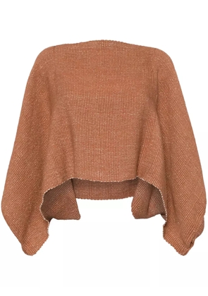 VOZ cropped cotton cape - Brown