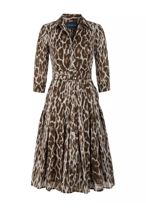 Samantha Sung Audrey leopard-print belted dress - Brown