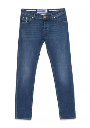 Jacob Cohën logo-patch jeans - Blue