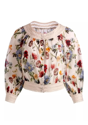 alice + olivia Cherelle gathered blouse - Neutrals