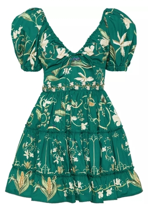 Agua By Agua Bendita Manzanilla Esmeralda floral-print dress - Green