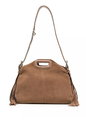 Maje miss M fringed suede shoulder bag - Brown
