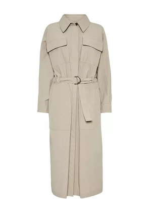 Brunello Cucinelli belted trench coat - Neutrals