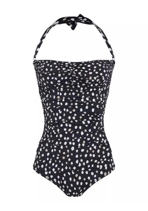 Lygia & Nanny Wangari ruched polka-dot swimsuit - Black