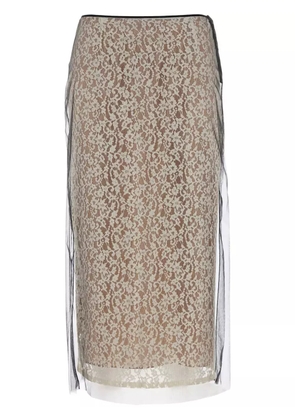 FENDI layered midi skirt - Neutrals