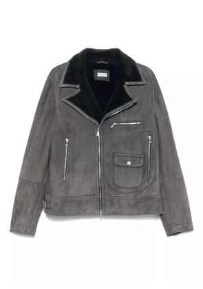 Brunello Cucinelli suede biker jacket - Grey