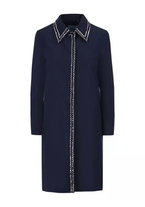 Prada crystal-embellished single-breasted coat - Blue