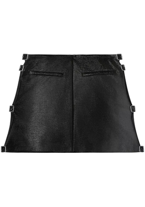 Courrèges buckled coated miniskirt - Black