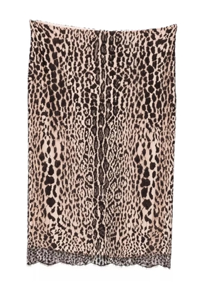 TOM FORD leopard-print lace skirt - Neutrals