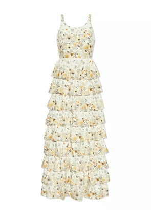 MUNTHE floral-print tiered dress - White