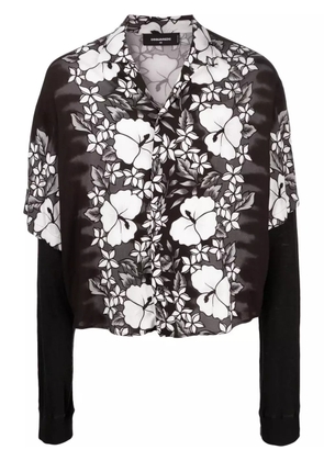 DSQUARED2 floral-print layered shirt - Black