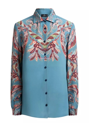ETRO paisley-print silk shirt - Blue