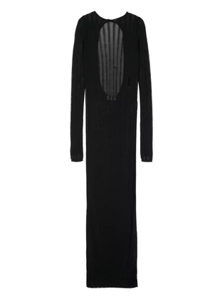 The Attico logo-embroidered maxi dress - Black