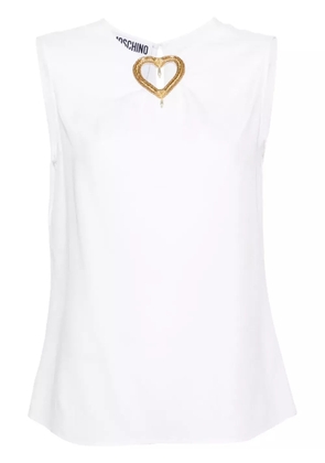 Moschino heart cut-out sleeveless blouse - White