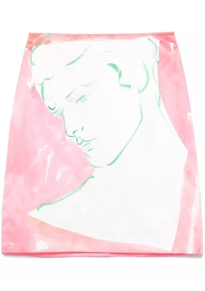 MSGM x Luke Edward Hall abstract-print midi skirt - Pink