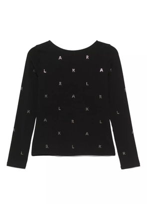 Karl Lagerfeld rhinestone-logo T-shirt - Black
