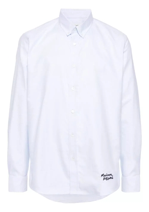 Maison Kitsuné logo-embroidered cotton shirt - Blue