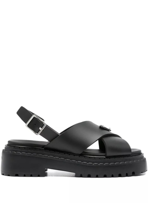 Prada 40mm cross-strap platform sandals - Black