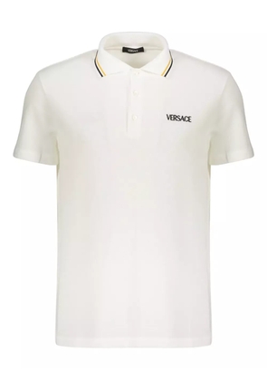 Versace short sleeve cotton polo shirt - White