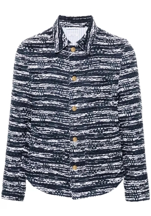 Thom Browne pointed-collar tweed jacket - Blue
