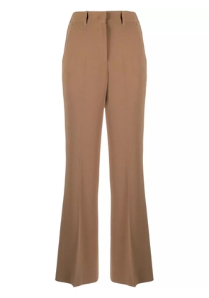 Alberto Biani crepe high-waist flared trousers - Brown