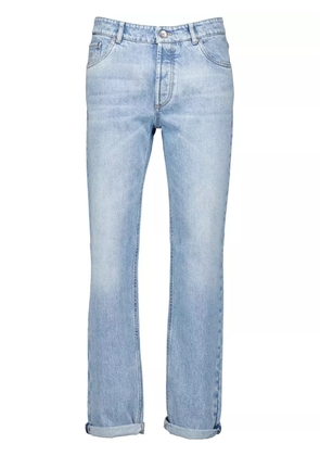 Brunello Cucinelli logo-stitched tapered jeans - Blue