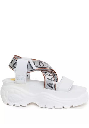Buffalo logo sandals - White