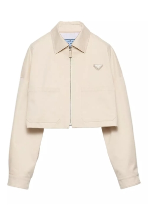 Prada Triangle-logo jacket - Neutrals