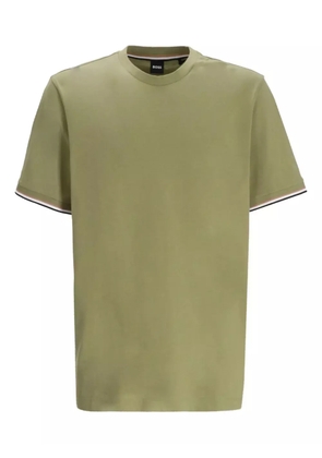 BOSS striped-cuff T-shirt - Green