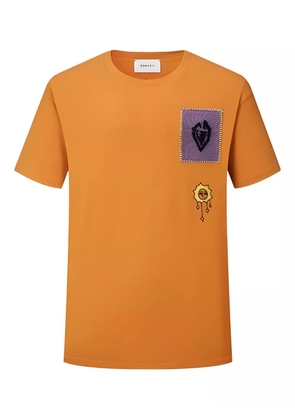Ports V patch-detail short-sleeve T-shirt - Orange
