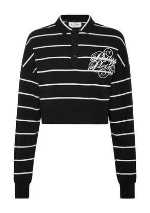 Philipp Plein striped polo shirt - Black