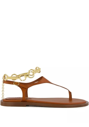 ZIMMERMANN chain-embellished leather sandals - Brown