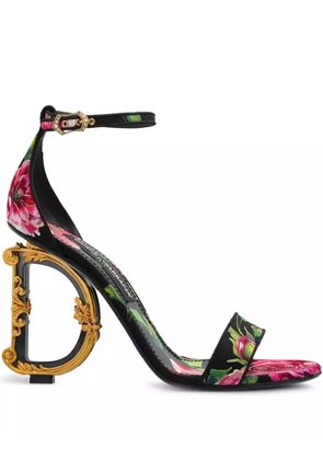 Dolce & Gabbana 115mm floral-print sandals - Black