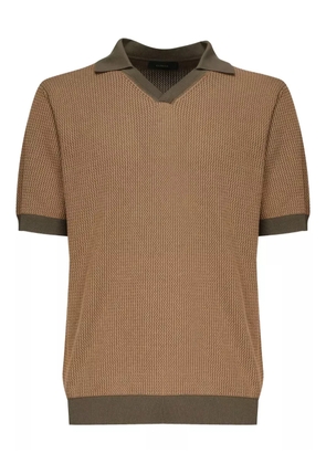 Zanone waffle-knit polo shirt - Neutrals